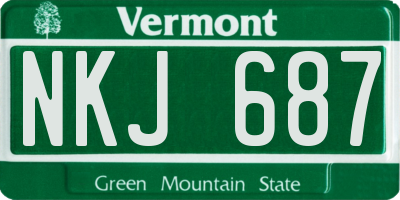 VT license plate NKJ687