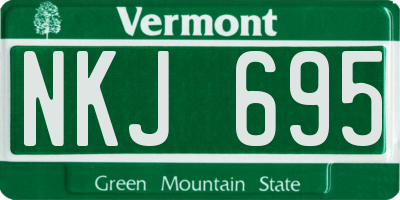 VT license plate NKJ695