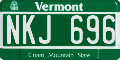 VT license plate NKJ696