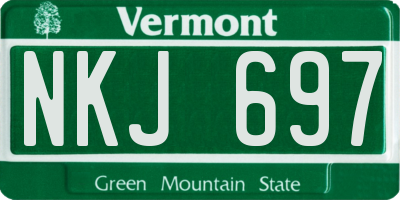 VT license plate NKJ697
