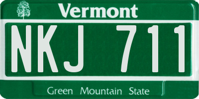 VT license plate NKJ711