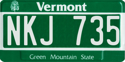 VT license plate NKJ735