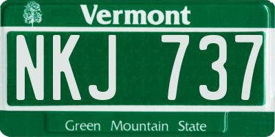 VT license plate NKJ737