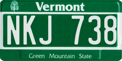 VT license plate NKJ738