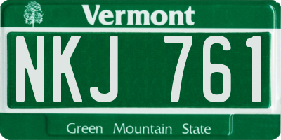 VT license plate NKJ761