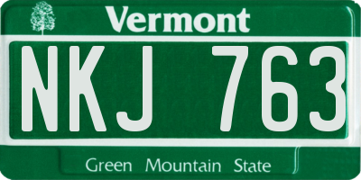VT license plate NKJ763