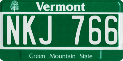 VT license plate NKJ766