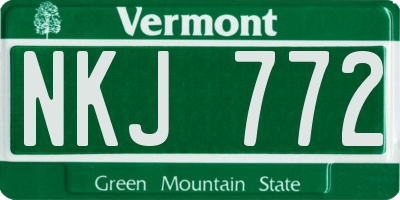 VT license plate NKJ772