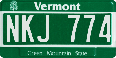 VT license plate NKJ774