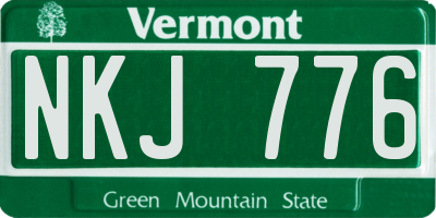VT license plate NKJ776