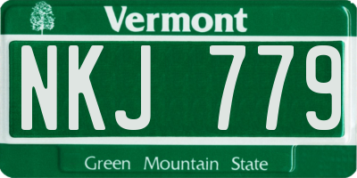 VT license plate NKJ779