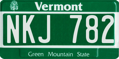 VT license plate NKJ782
