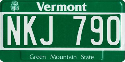 VT license plate NKJ790
