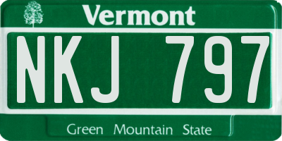 VT license plate NKJ797