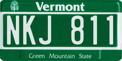 VT license plate NKJ811