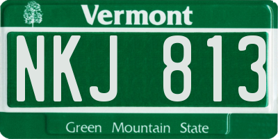 VT license plate NKJ813
