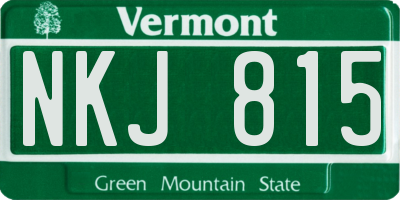 VT license plate NKJ815
