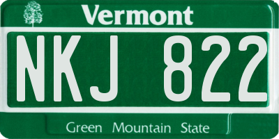 VT license plate NKJ822