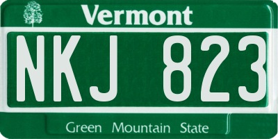VT license plate NKJ823