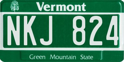 VT license plate NKJ824