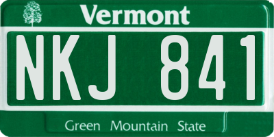 VT license plate NKJ841