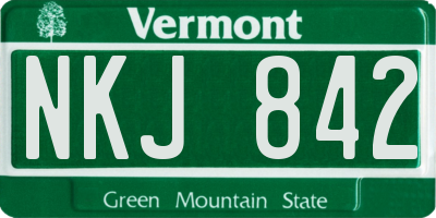 VT license plate NKJ842