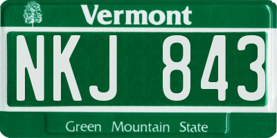 VT license plate NKJ843