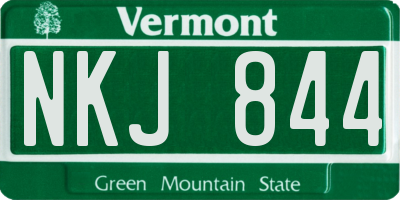 VT license plate NKJ844