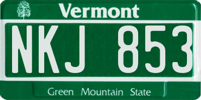 VT license plate NKJ853