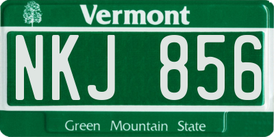 VT license plate NKJ856