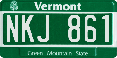 VT license plate NKJ861