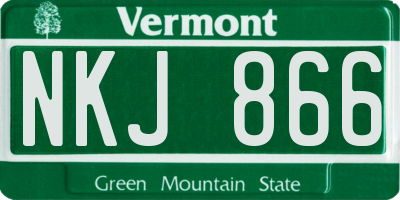 VT license plate NKJ866