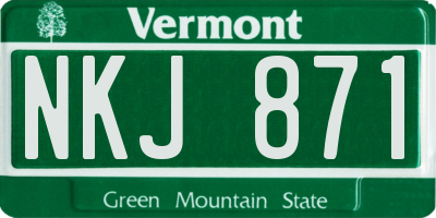 VT license plate NKJ871