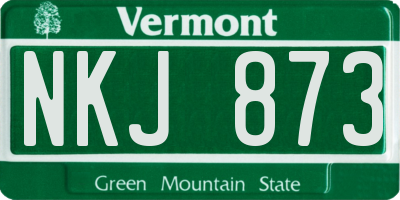 VT license plate NKJ873