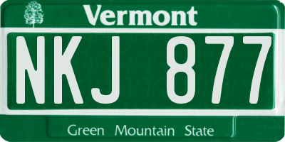 VT license plate NKJ877