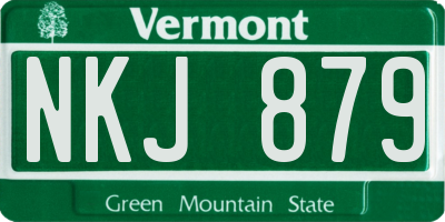 VT license plate NKJ879