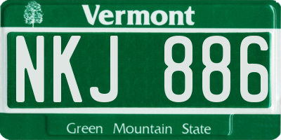 VT license plate NKJ886
