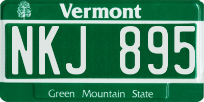 VT license plate NKJ895