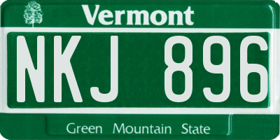 VT license plate NKJ896