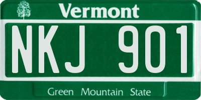 VT license plate NKJ901