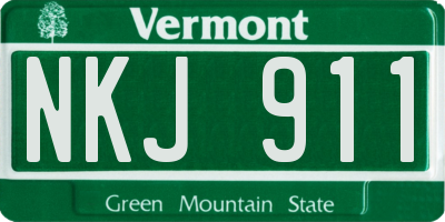 VT license plate NKJ911