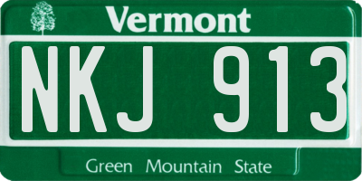 VT license plate NKJ913