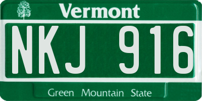 VT license plate NKJ916