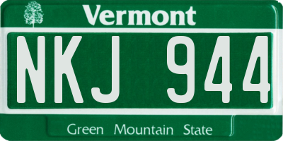 VT license plate NKJ944