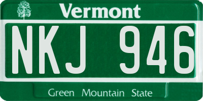 VT license plate NKJ946