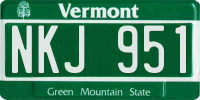 VT license plate NKJ951