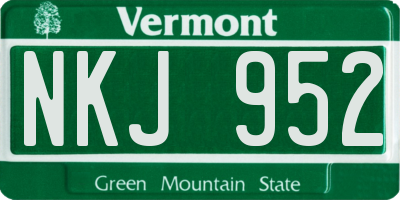 VT license plate NKJ952