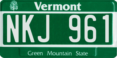 VT license plate NKJ961