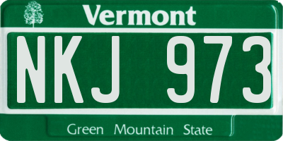 VT license plate NKJ973