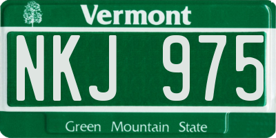 VT license plate NKJ975